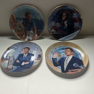 6 Franklin Mint JFK Plates